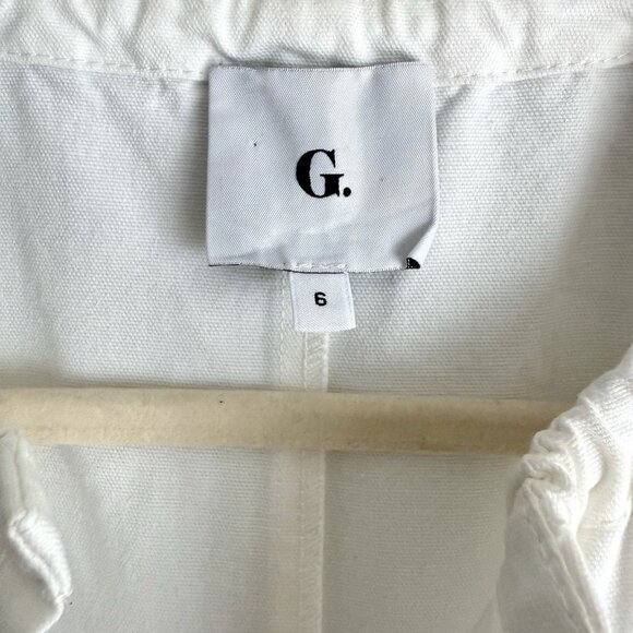 G Label by Goop Cady Puff-Sleeve Jumpsuit White Size 6 Wide Leg - Picture 6 of 8